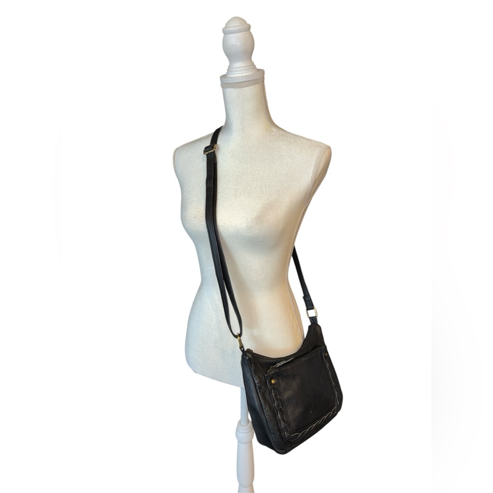 Great American Leatherworks Black Leather Crossbody Purse #B